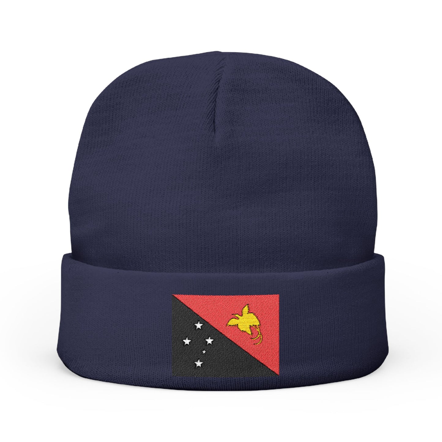 Beanie Hat (Embroidered with PNG Flag)