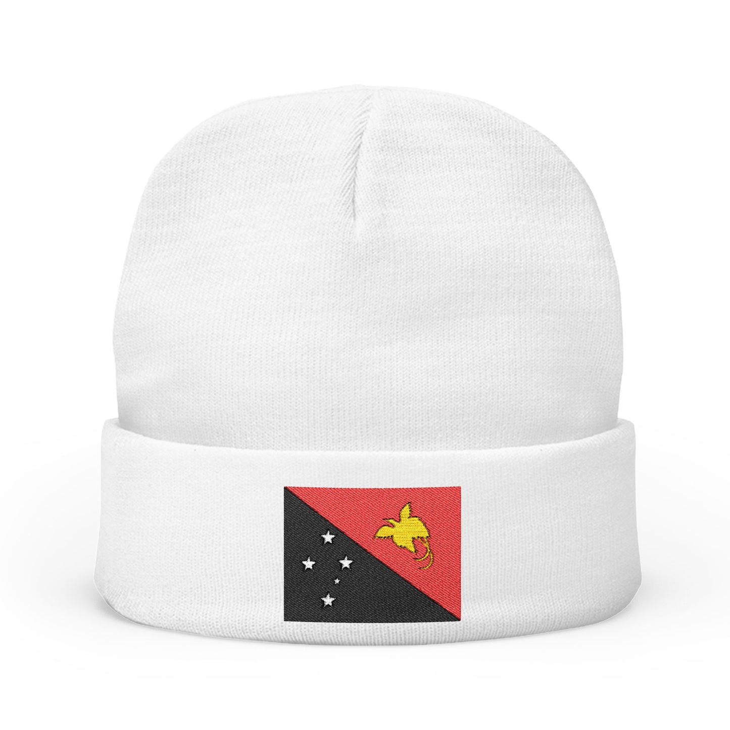 Beanie Hat (Embroidered with PNG Flag)