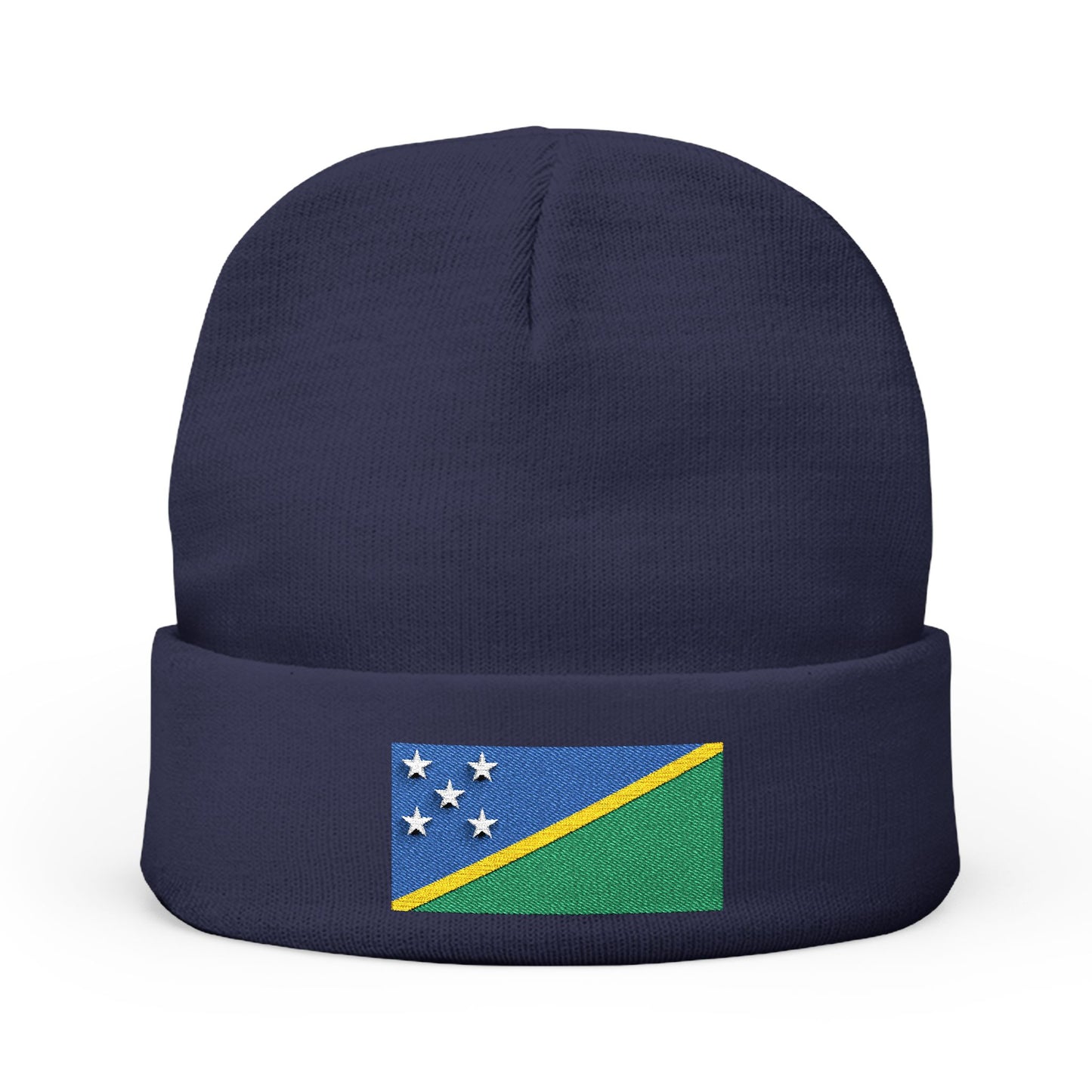 Beanie Hat Solomon Islands Flag Embroidery Winter Knit Beanie